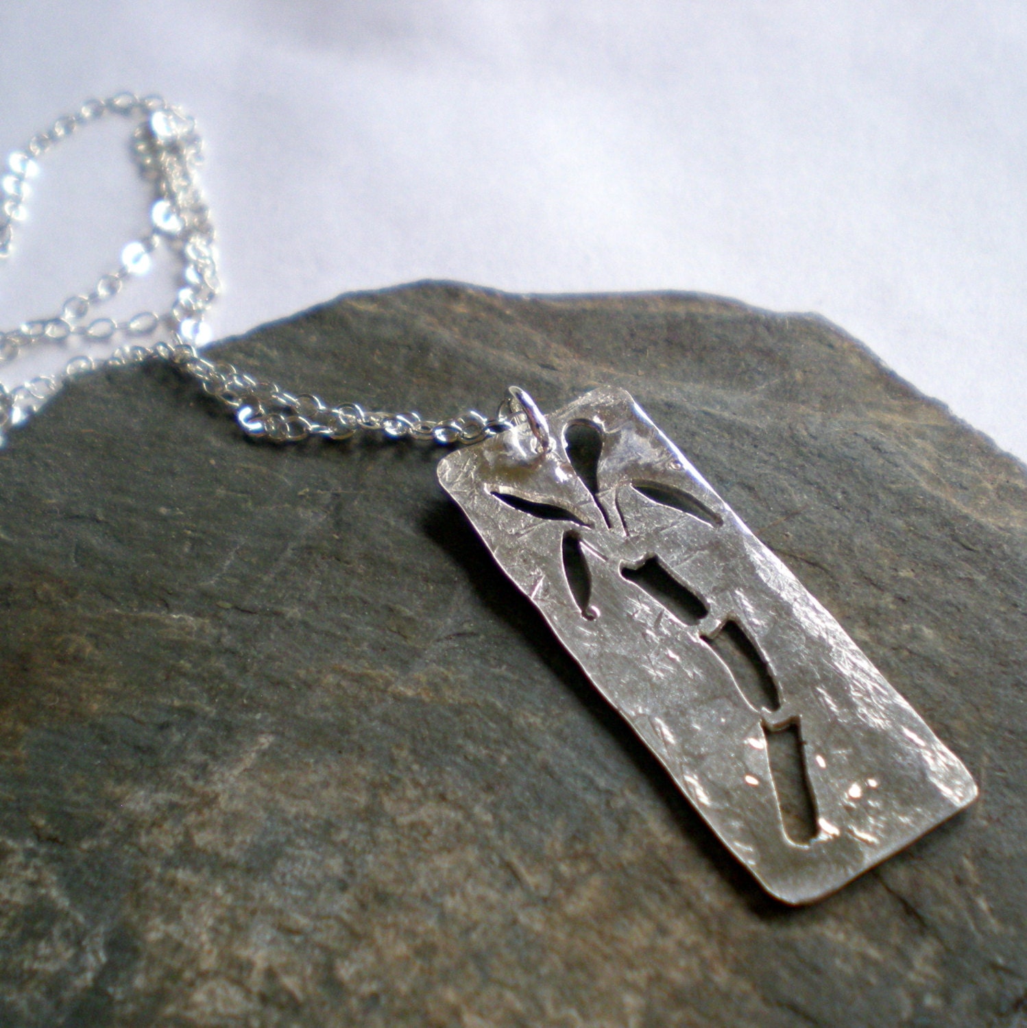 Silver Bamboo Pendant