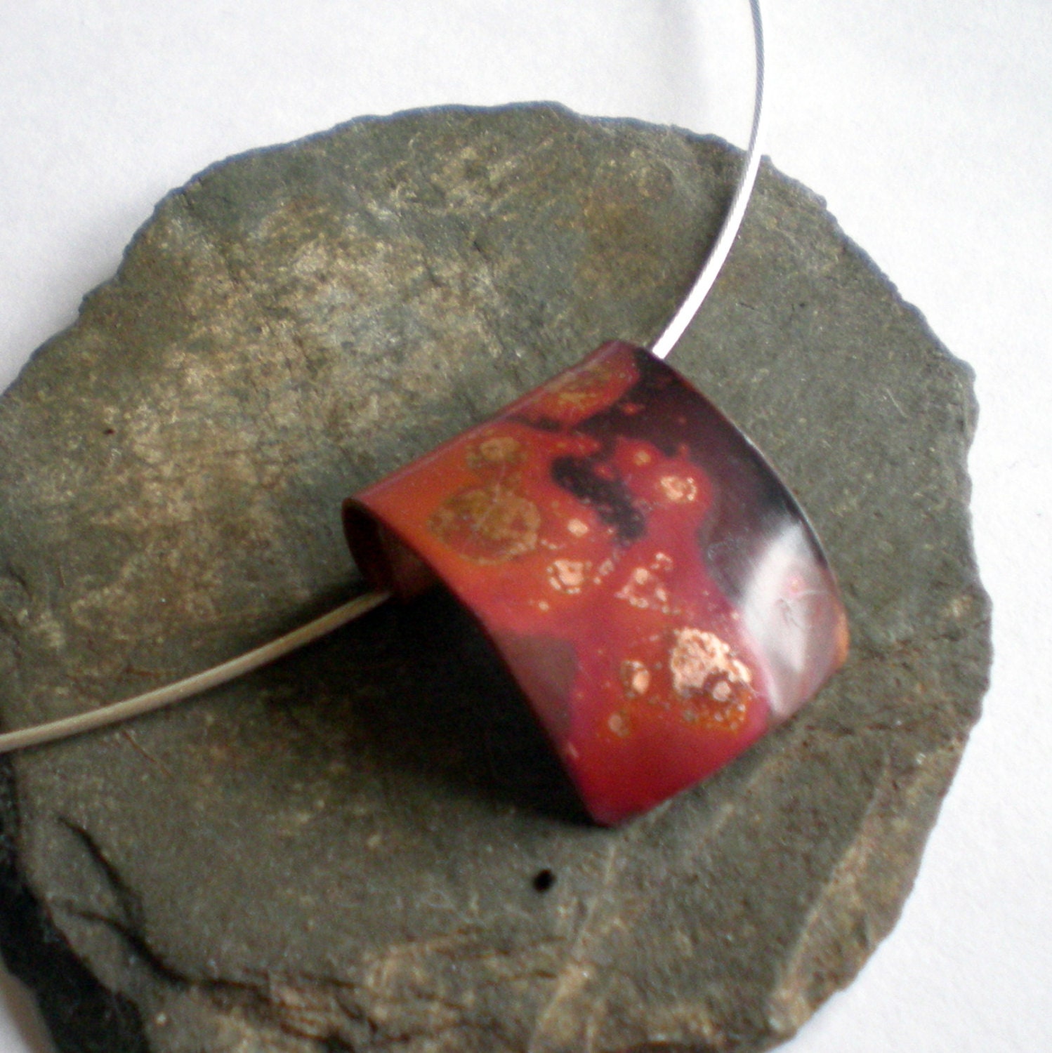 Fired Copper Neck Ring