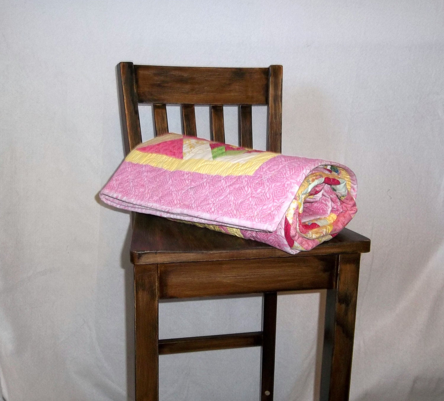 Hearts and Flowers Patchwork Quilt