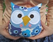 owl plush toy pretty retro floral fabric design