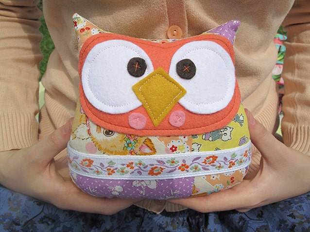 Patchwork Plush Owl