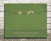 Custom Family Birds on a Wire Wall Art - 8x10 Gift Print