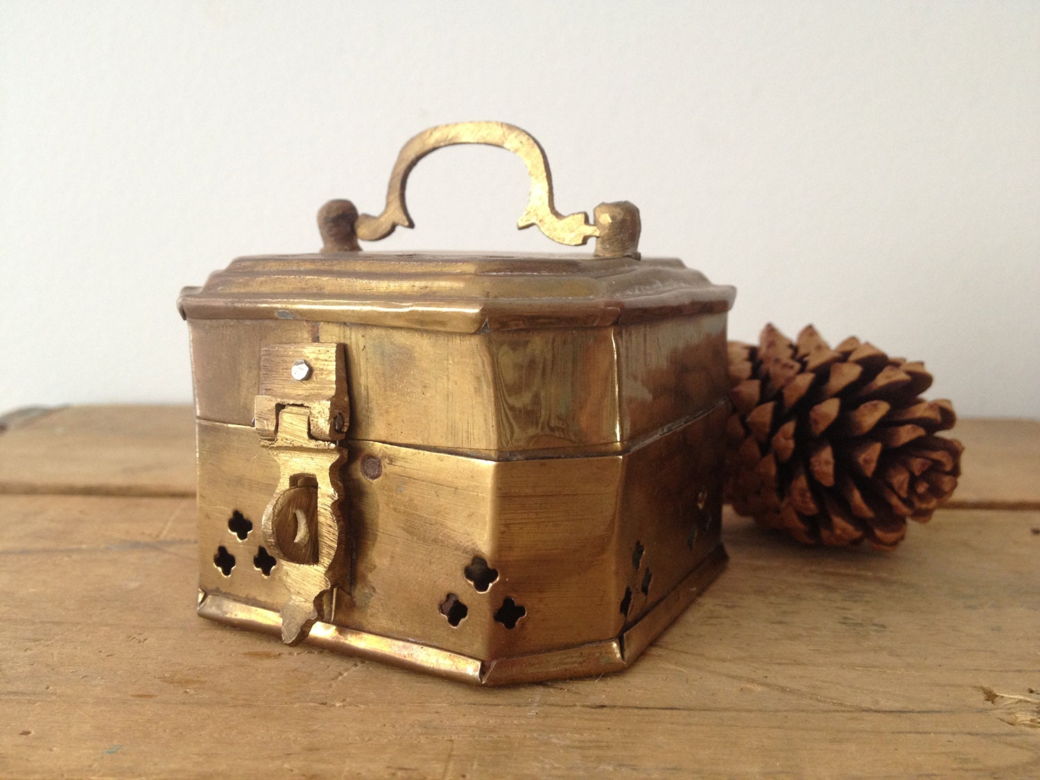 Square Cricket Box - Metal Jewelry Box - Rustic Cricket Box - Victorian Vintage