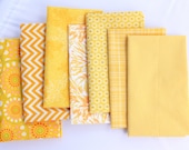 7 Yellow - Fat QUARTER Bundle - Quilting Fabric