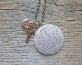 To You O Lord I lift up my Soul - Psalm 25 - Altered Vintage Glass Watch Crystal Pendant Necklace - Recycled Upcycled