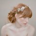 Bridal hair vine, beaded flowers, headpiece - Pearl and crystal blossom twig headpiece - Style 354