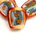 Floating Flowers - Handmade Lampwork Glass Bead Set in Lavender, Blue-Green, Peach and Aqua (3)