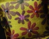 chartreuse flower pillow