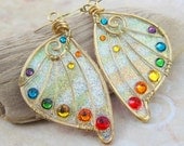 Sihaya Designs Faery Wing Earrings - Rainbow Glitter Wings- Fairy Wing Jewelry