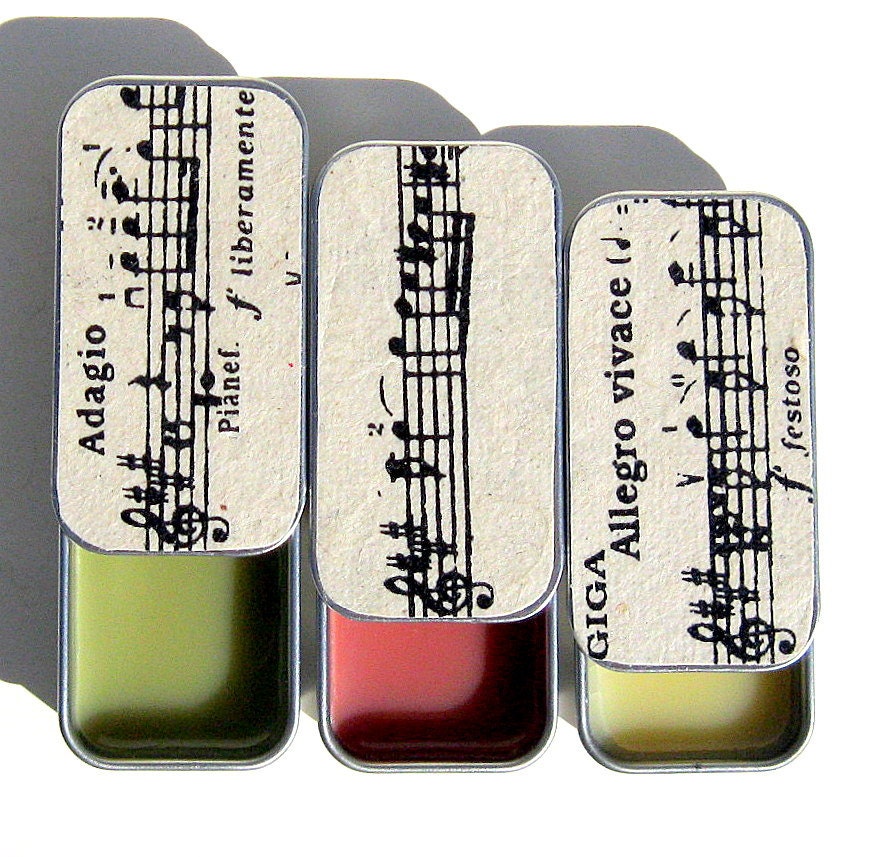 Kissa Lip Balm in Keepsake Gift Tin - Natural Handcrafted and Vegan Friendly. Choice of 3 Flavors. "Symphony"
