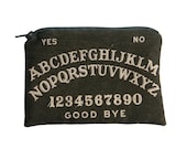 Charcoal Black Ouija Board Zipper Pouch