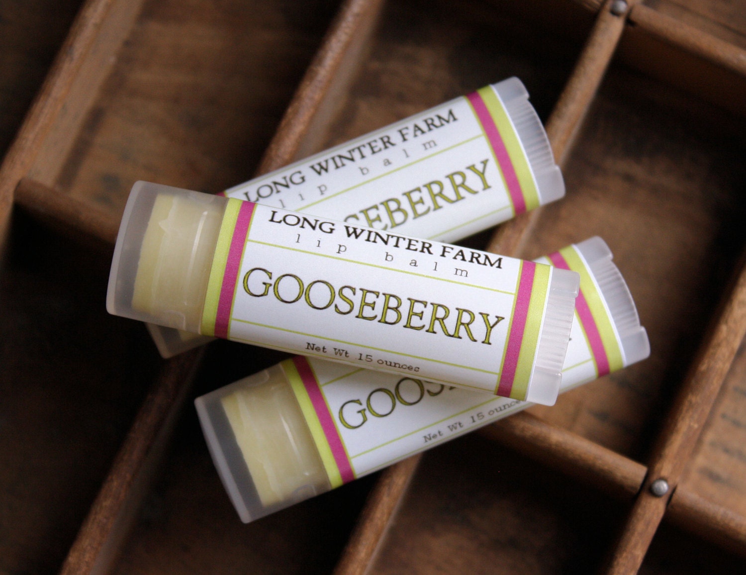 Gooseberry Lip Balm - One Tube Beeswax Shea Cocoa Butter Jojoba