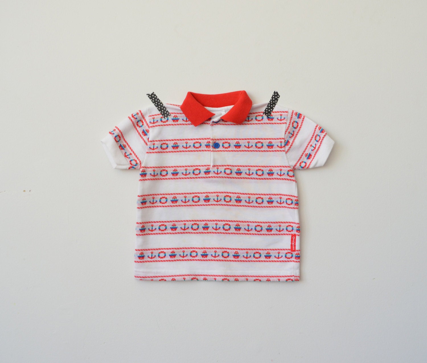 boys short sleeve nautical shirt boats anchors and life preservers 2T