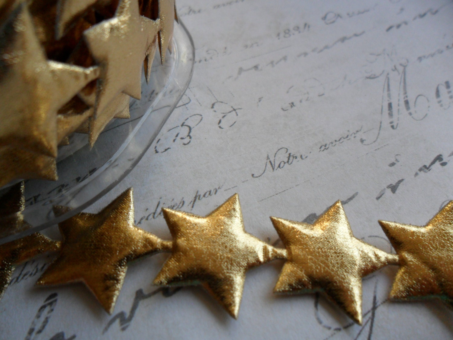 Metallic Gold Stars Ribbon Trim