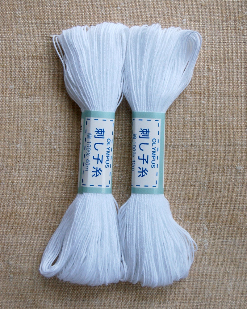 Olympus Sashiko EMBROIDERY THREAD - White (01)