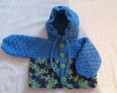 6 to 12 month Hooded Baby Girl or Boy Sweater