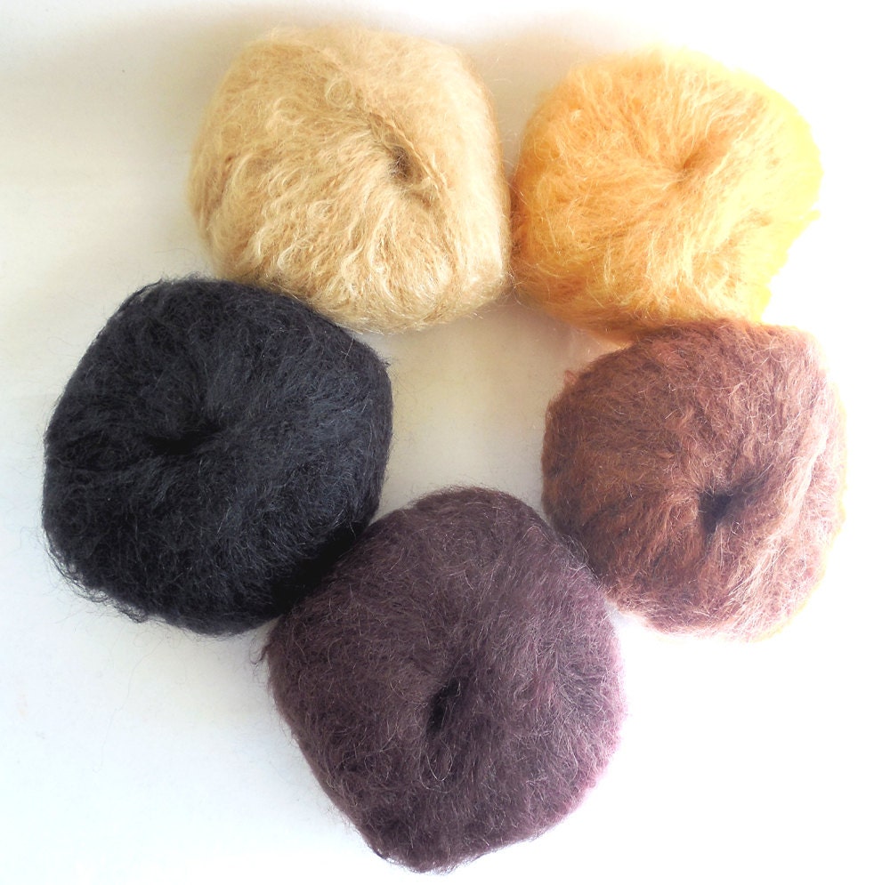 Doll Making supplies for Waldorf Dolls, Doll Hair, mohair yarn