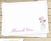 Purple Bouquet Bridal Shower Thank You Note (printable)