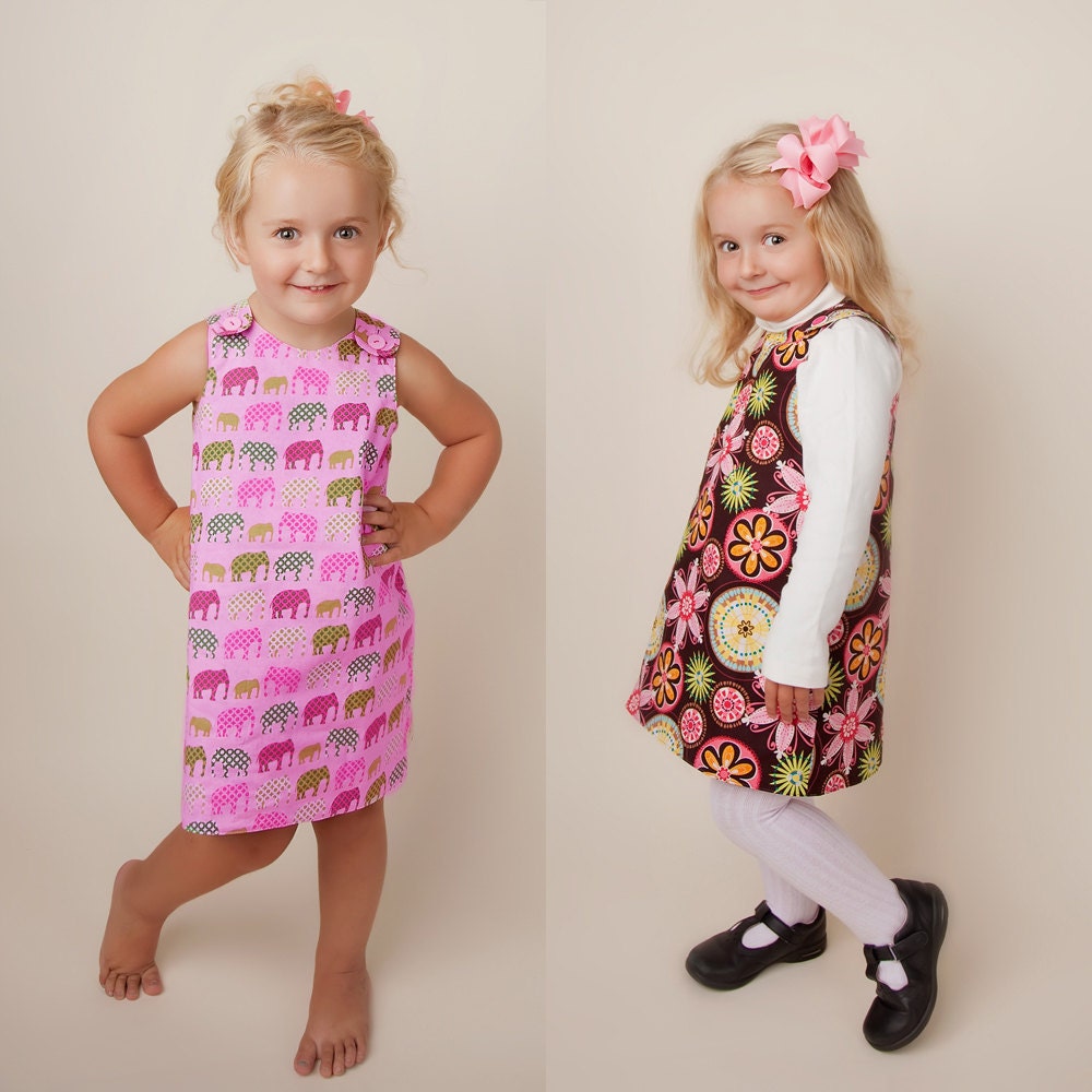 Girls ALine Dress Pattern - Reversible A Line Sheath Dress Pattern Instant Download PDF