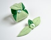 Woodland Accessories - Pale Green Leaf Bracelet and Clip Set (MEDIUM) (WOW050113-3)