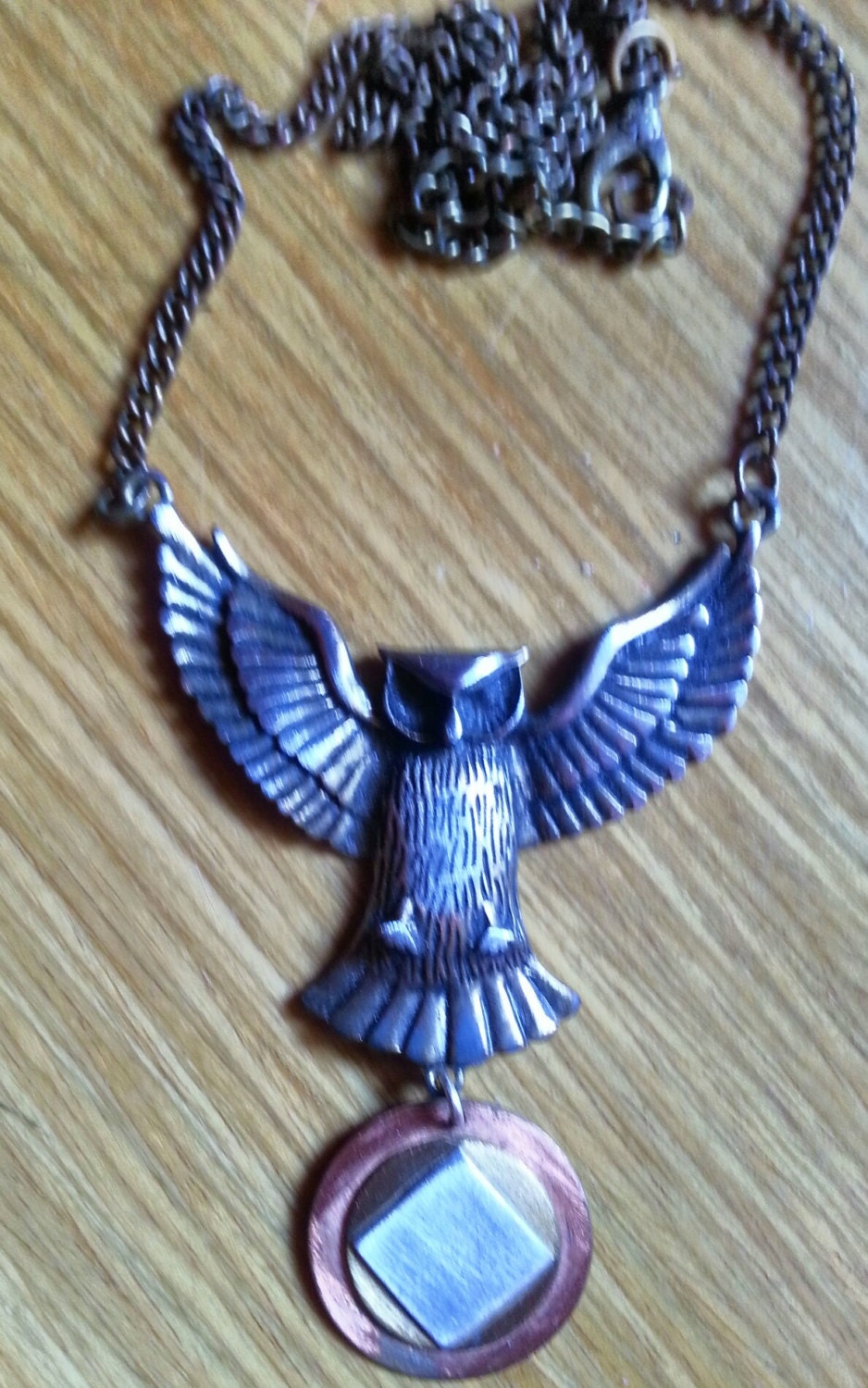 Owl Wings Stretching Wide Necklace NA Recovery 12 Step Narcotics Anonymous FrEe sHiP