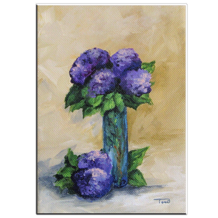 Hydrangeas 5" x 7" Original Painting on Gallery Wrapped Canvas by Torrie Smiley