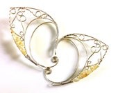 Silver elf ears with citrine chips