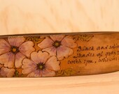 Leather Guitar Strap - Antique Brown - Personalized Smokey Pattern with Flowers