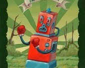 Original Robot Art - Palooka Robot - Mr. Hooper Painting