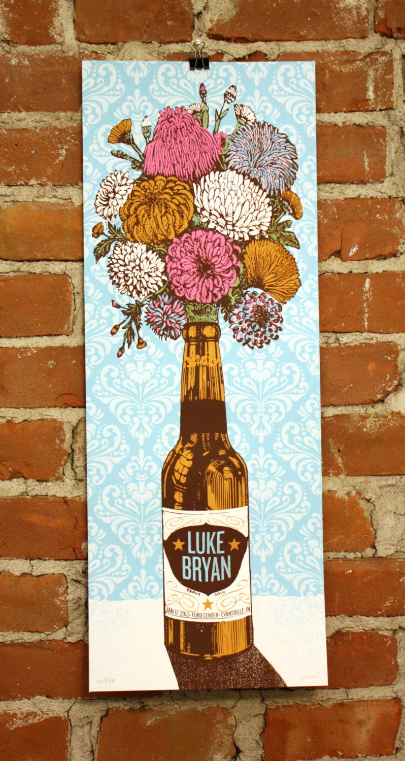 Luke Bryan- Illinois- Official Hand-Printed Gigposter