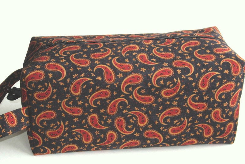 Bigger Boxy Bag Knitting Project Bag - Paisley