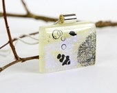 Clown Fish Pendant - Dichroic Fused Jewelry - Fish Necklace - Fused Glass Pendant