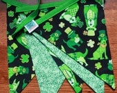 St. Patrick's Day Dogs, Fabric Banner, Green Bunting.  Ready To Ship.  Photo Prop, Nursery Decoration, Party Banner.