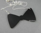 Black Bow Tie Necklace