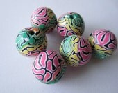 Spring Flowers Handmade Polymer Clay  Beads Jewelry Supplies