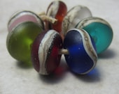 Clear Velvet Handmade Lampwork Organic Glass Bead Set