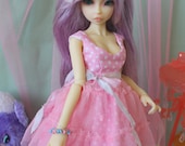Cute Sweet Lolita Heart Tulle Dress for Noble Dolls Asella RASPBERRY Fairy Kei Style Slim MSD BJD