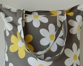 Tote Purse Chartreuse White and Gray
