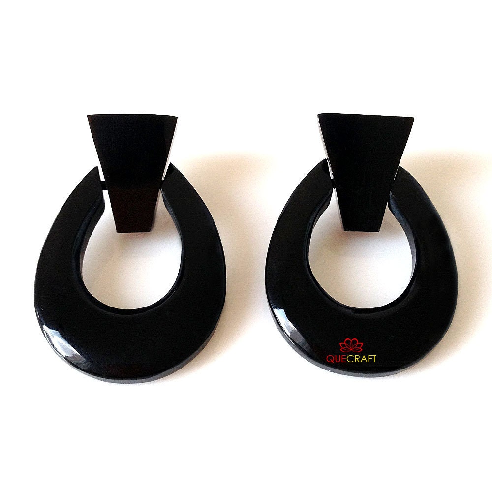 Horn Jewelry Earrings 1 Pair Handmade