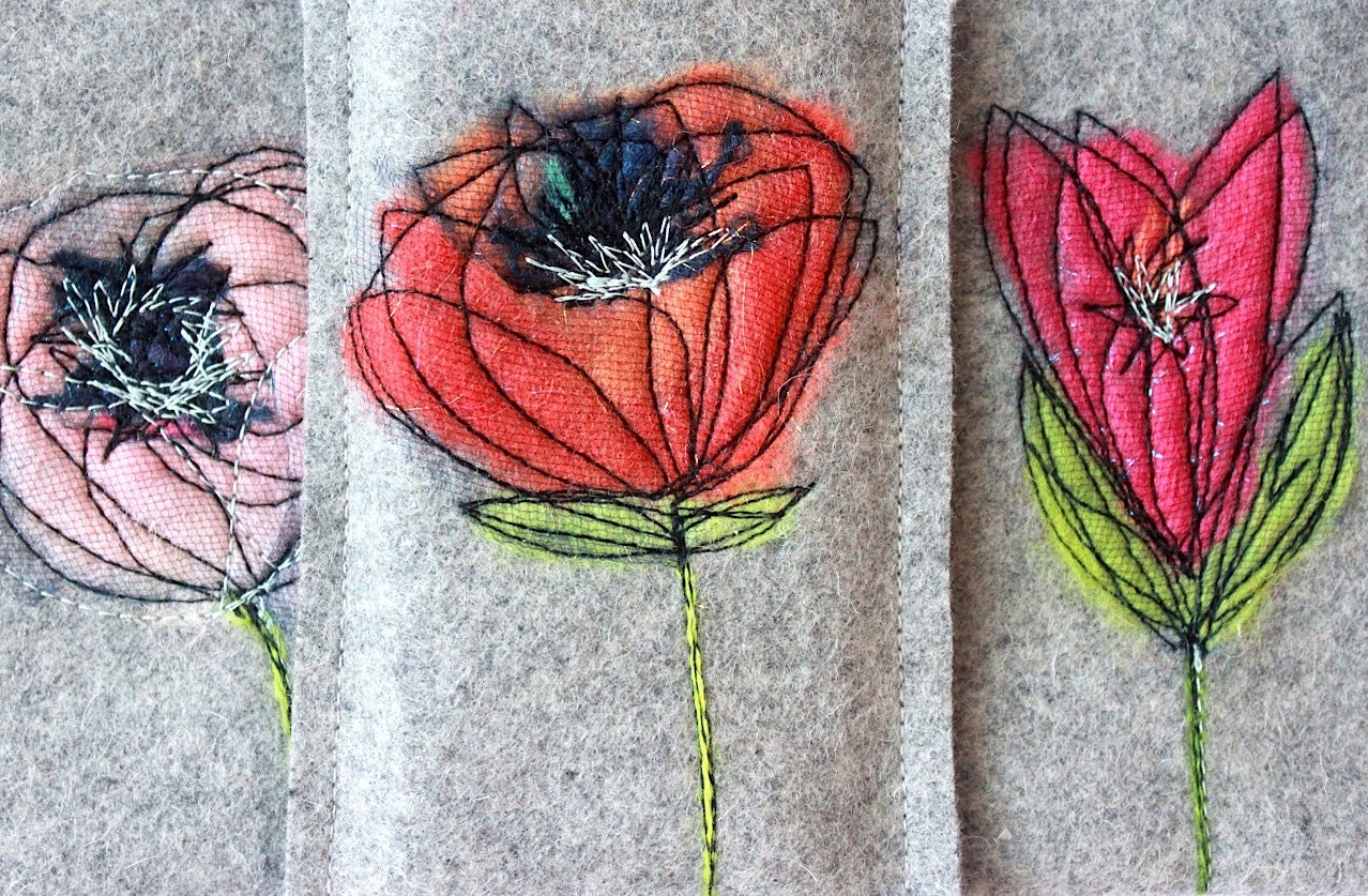 Felt iPhone Sleeve - Pale Pink Anenome