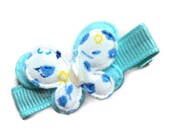 Butterfly Hair Clip - BLUE - mini floral butterfly hair clippie for girls - with velcro - hair bow hairbows cute