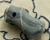 Alaska River Stone top drilled natural stone bead, found, organic