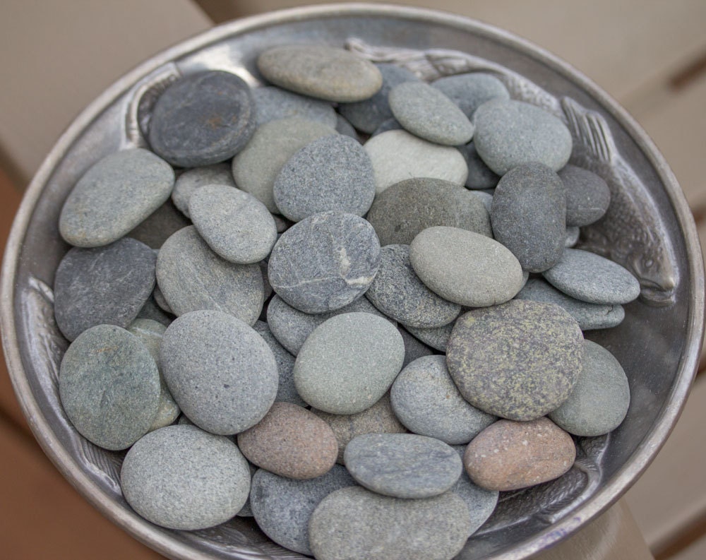 Alaska River Stones, 100 River Stones Guest book alternative, natural found, garden decor, stone path