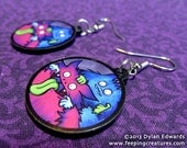 Silly monsters Tunbridge & Uttoxeter - Feeping Creatures acrylic earrings