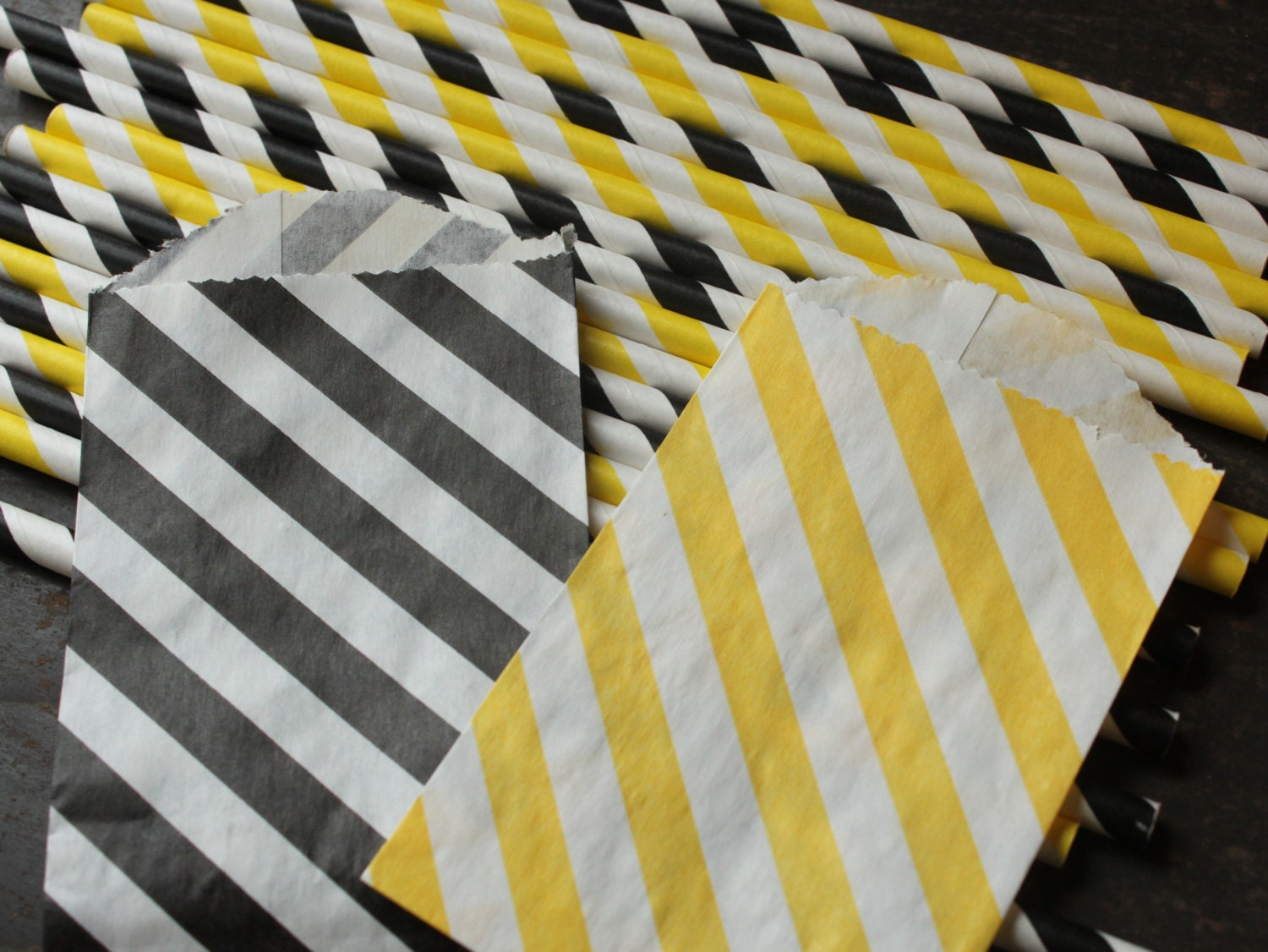 Construction Party Pack -- Favor Bags, Straws -- Bee Party Yellow and Black -- Pittsburgh Steelers Il_170x135