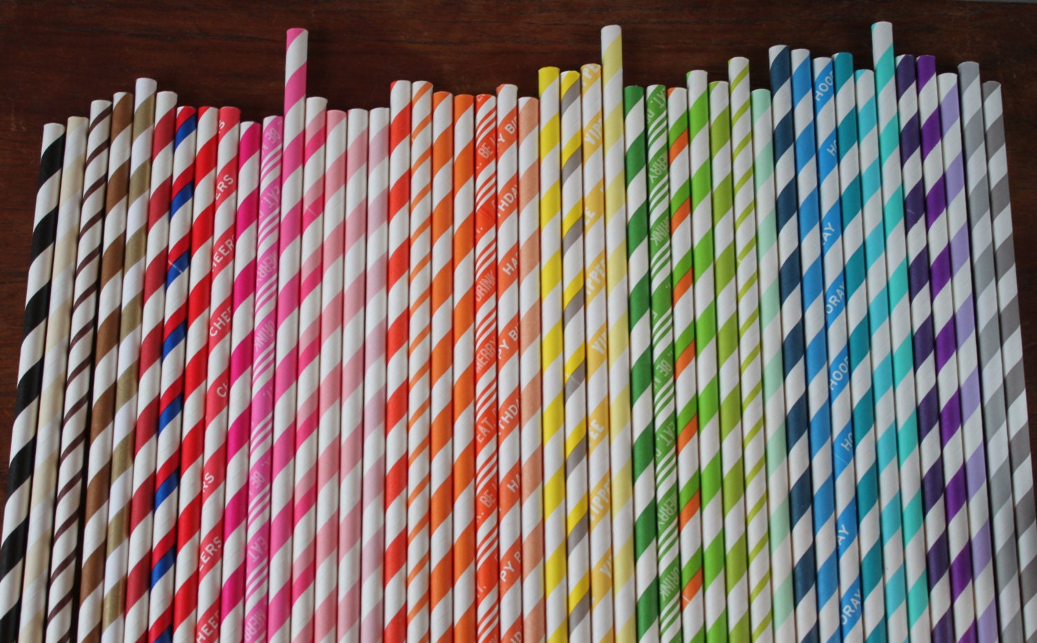 Assorted Paper Straws -- your choice -- set of 50 -- Stripes -- Printed Il_570xn