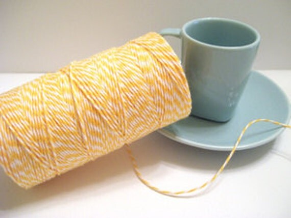 Marigold Bakers Twine - yellow & White - 30 yards sampler Il_570xn