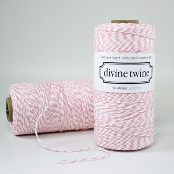 Full Spool Cotton Candy Bakers Twine - Pink white twine - 240 yards Il_570xn