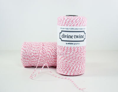 Full Spool Raspberry Bakers Twine - Pink & White - 240 yard spool Il_570xn