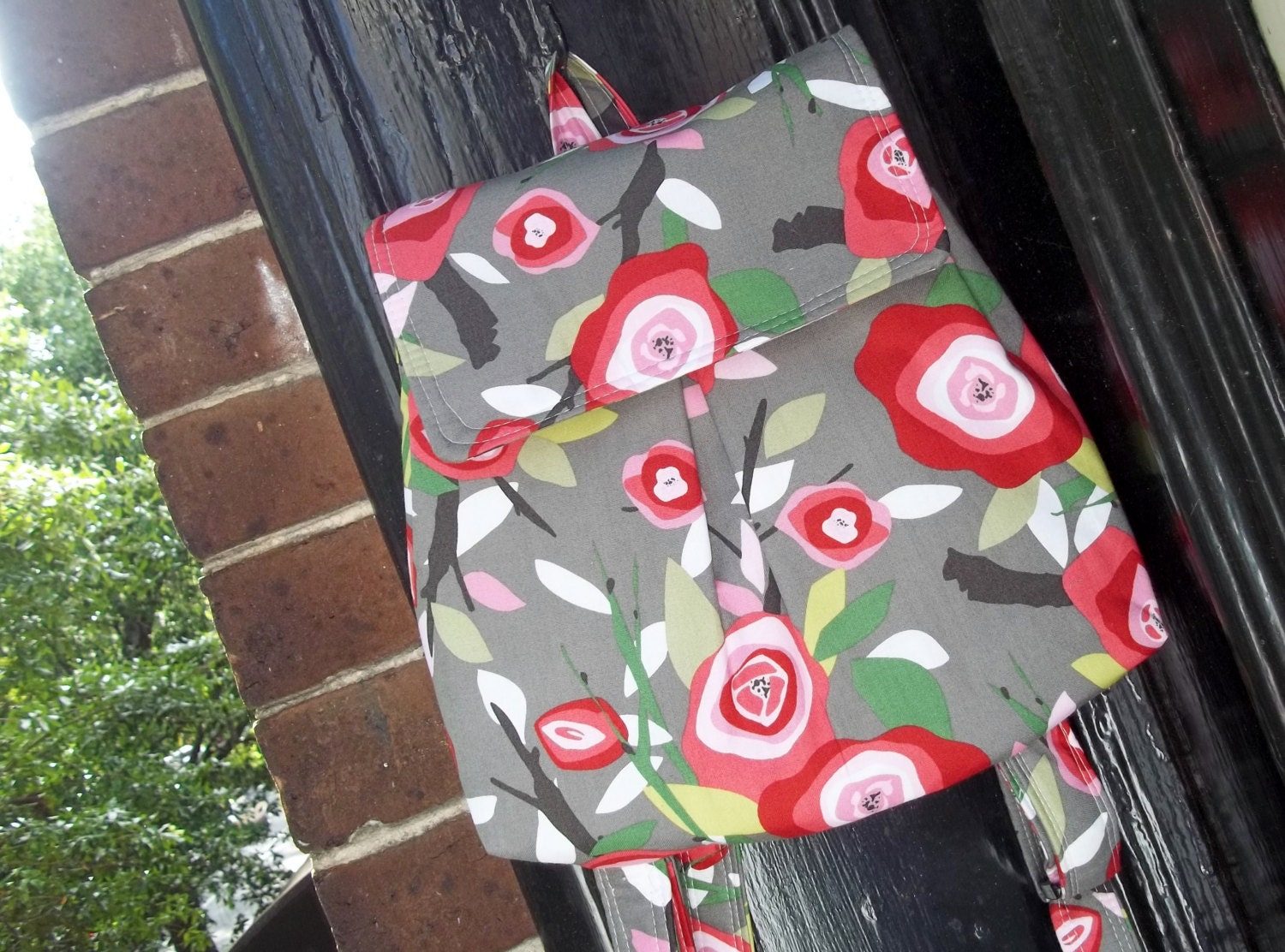 Cute Feeding Tube Backpack - Custom Fabric Choices - Zippered Pocket - Clasp Hook to Hang Pump - Adjst Straps